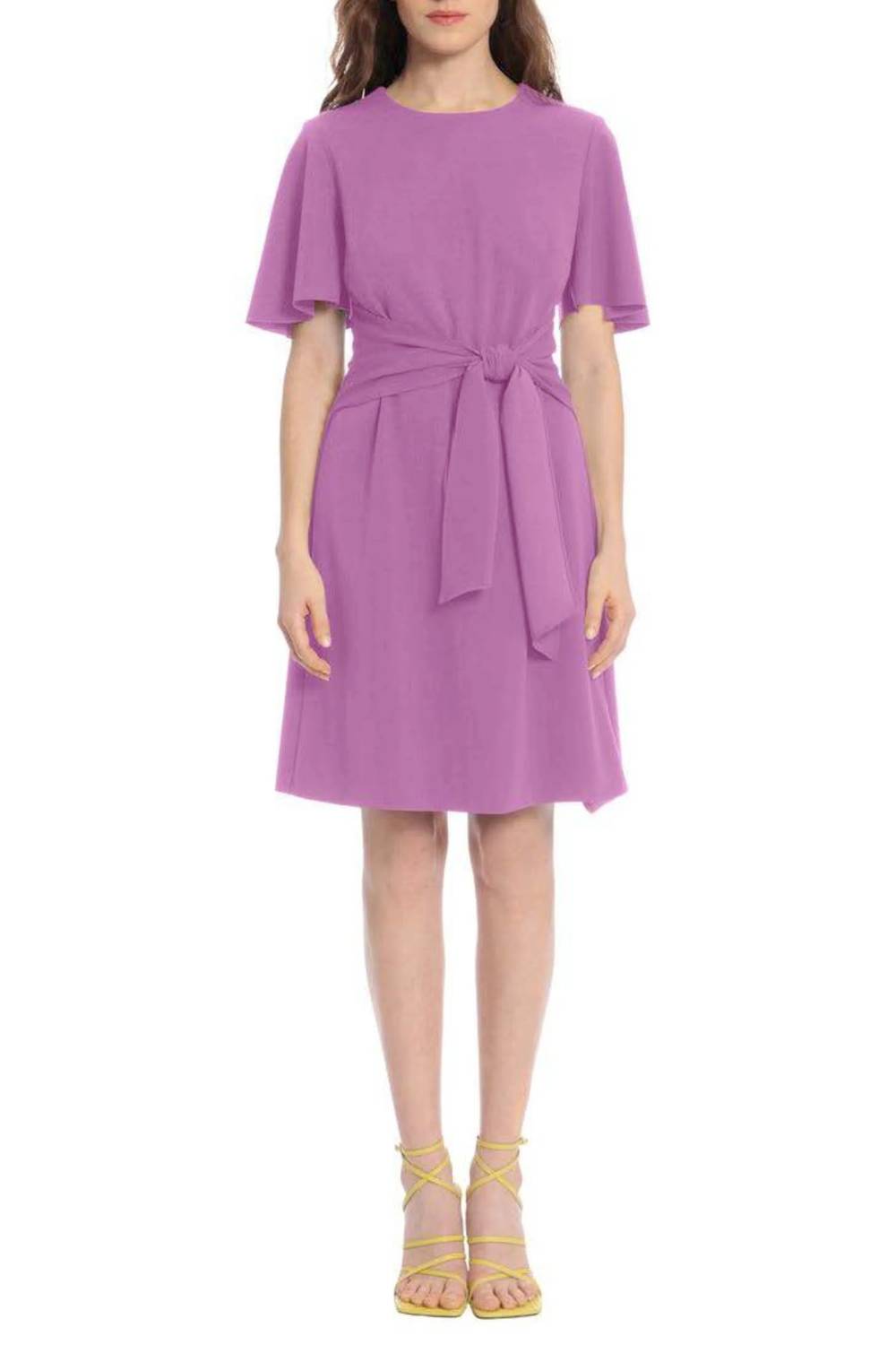 Ivy & Blu - Short Flutter Sleeve A-line Dress