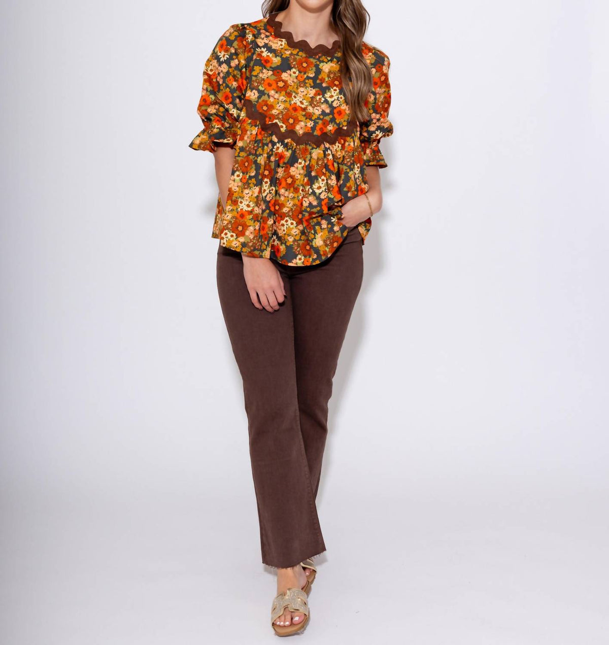 Ivy Jane - Autumn Bloom Peplum Top