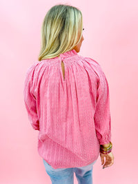 Ivy Jane - Clip And Stripe Top - blouses - clothing - pink