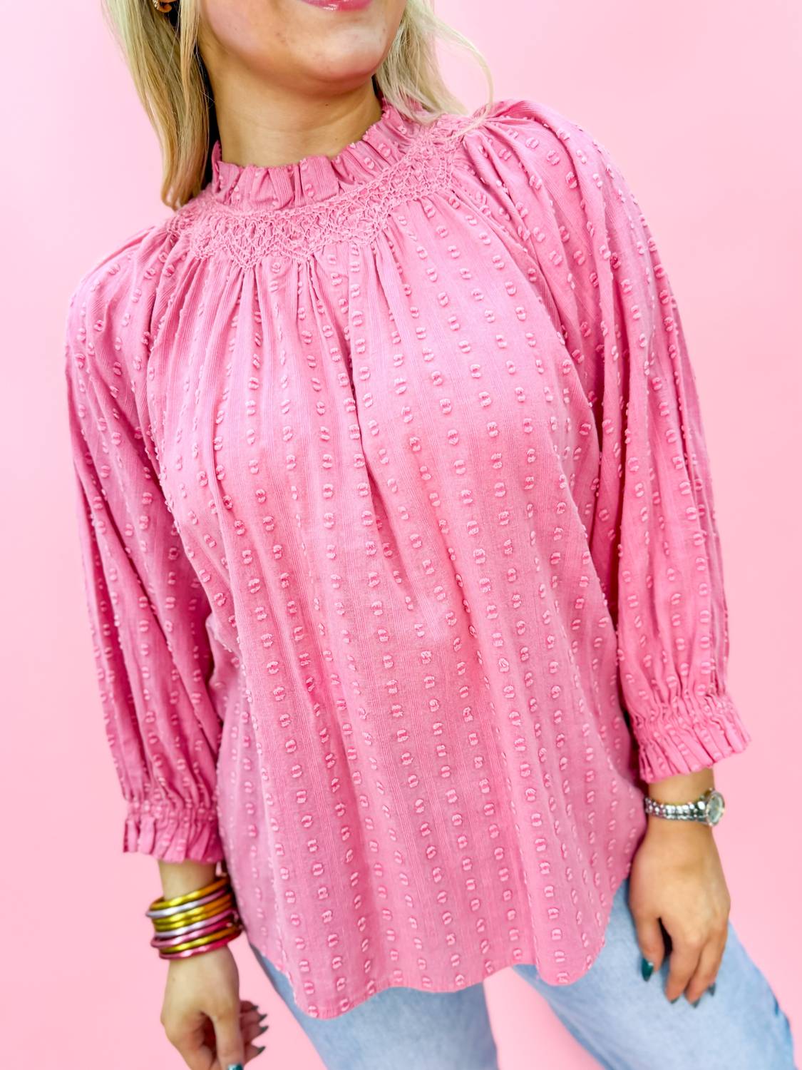 Ivy Jane - Clip And Stripe Top - blouses - clothing - pink