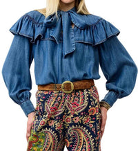 Ivy Jane - Denim Bow Top