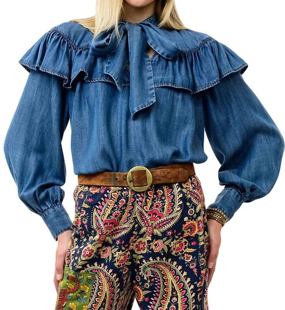 Ivy Jane - Denim Bow Top