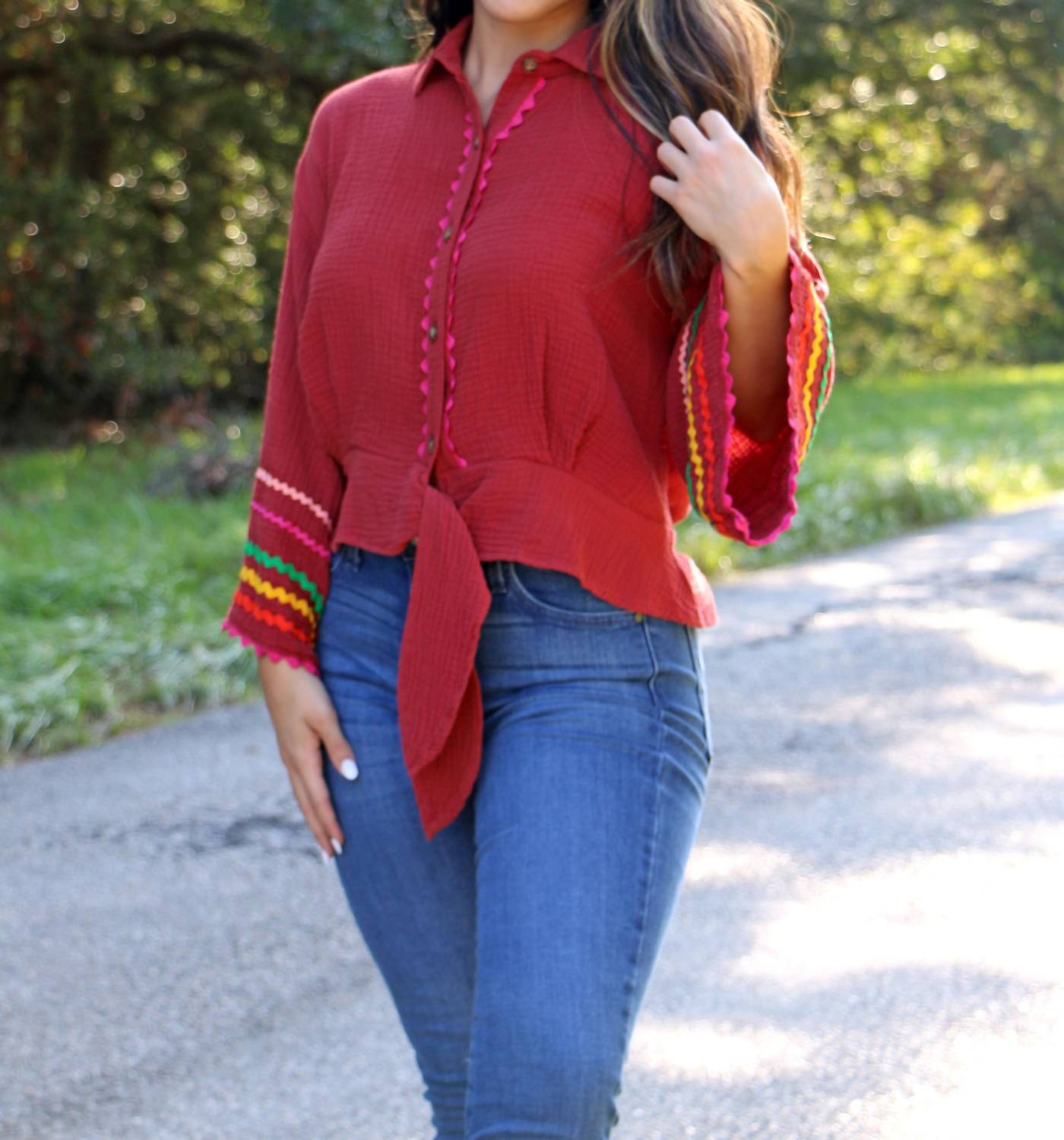 Ivy Jane - Drop of Truth Top - blouses - clothing - red