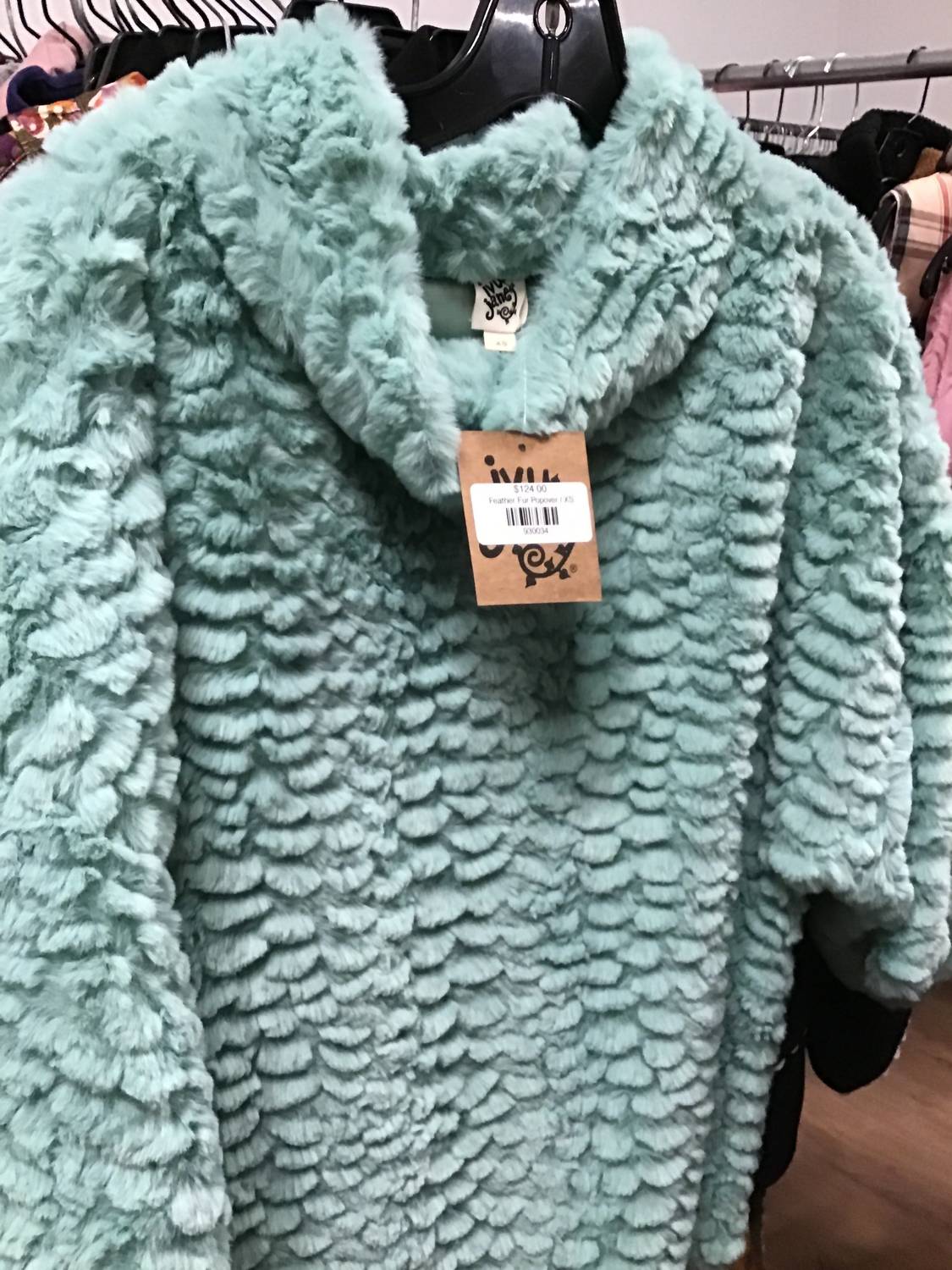 Ivy Jane - Feather Fur Popover - blouses - clothing - green