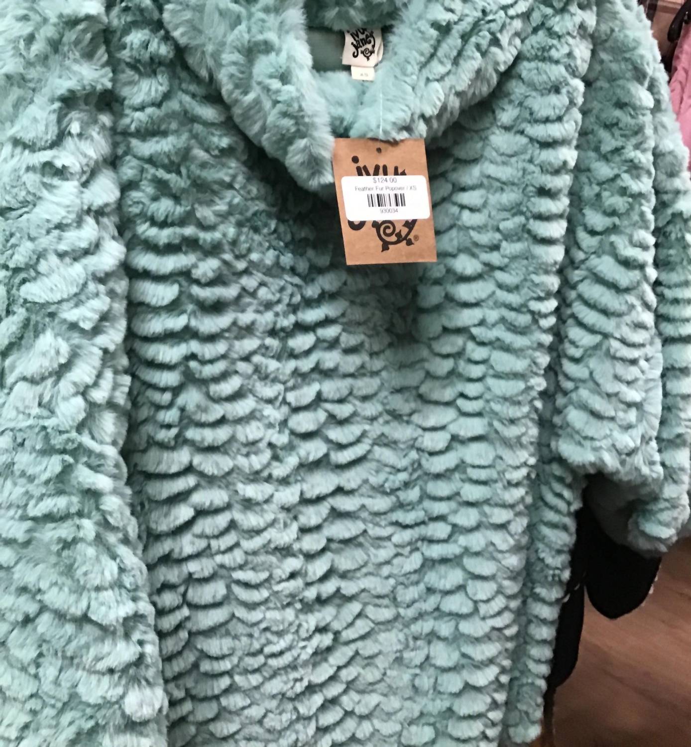 Ivy Jane - Feather Fur Popover - blouses - clothing - green