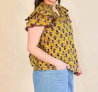 Ivy Jane - Flutter Block Top - blouses - clothing - patterned