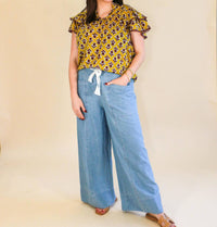 Ivy Jane - Flutter Block Top - blouses - clothing - patterned