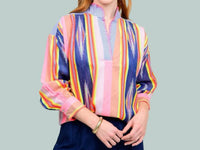 Ivy Jane - Ikat Stripe Popover Blouse