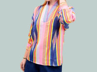 Ivy Jane - Ikat Stripe Popover Blouse