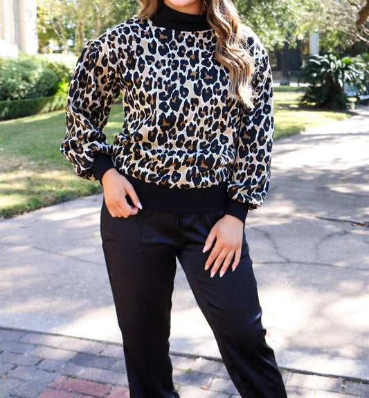 Ivy Jane - Leopard Metallic Popover - animal - black - clothing