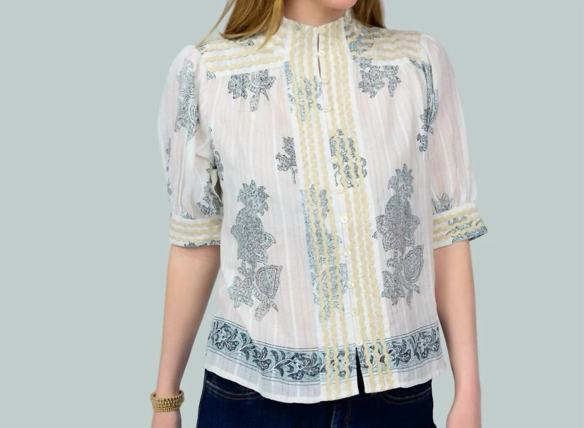 Ivy Jane - Metallic Trim Paisley Glow Top