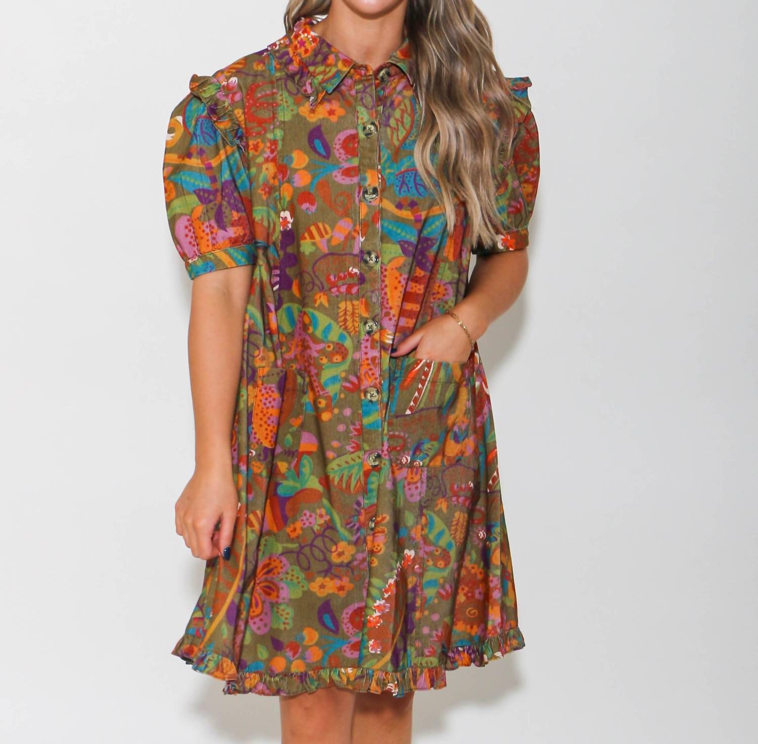 Ivy Jane - Mod Flair Corduroy Dress - brown - clothing - dresses