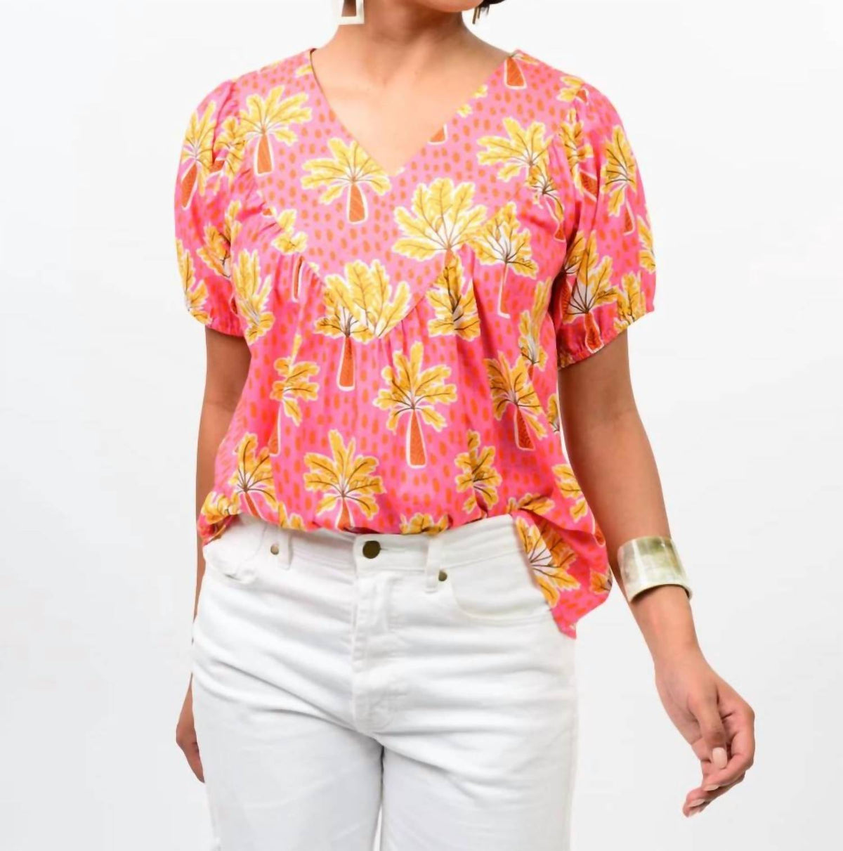 Ivy Jane - Palm Tree V Neck Top