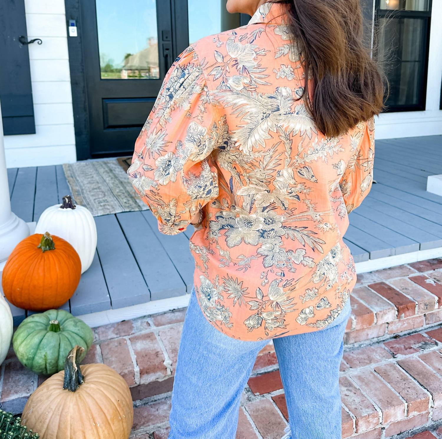 Ivy Jane - Snap Front Shirt - button - down - shirts - clothing - orange