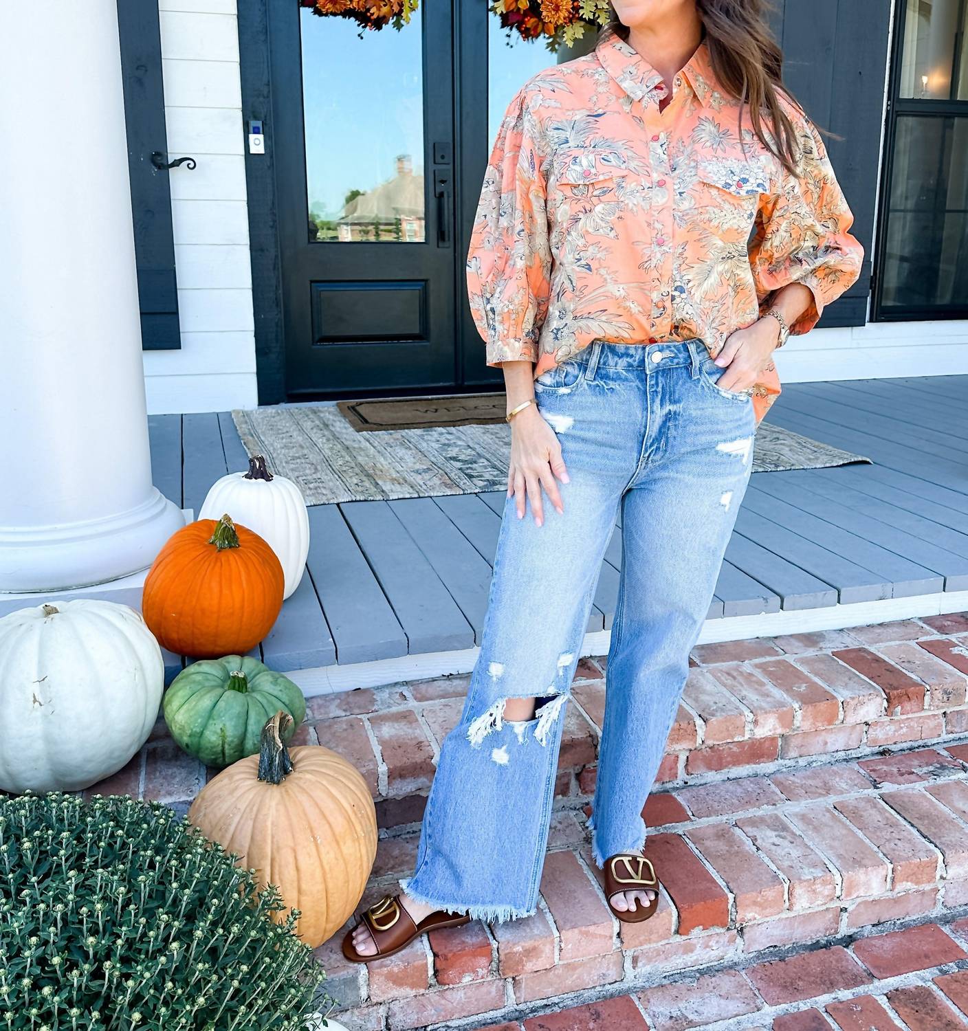 Ivy Jane - Snap Front Shirt - button - down - shirts - clothing - orange