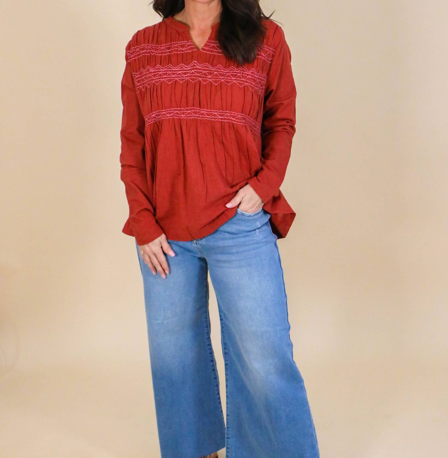 Ivy Jane - Wait For Me Top - blouses - brown - clothing