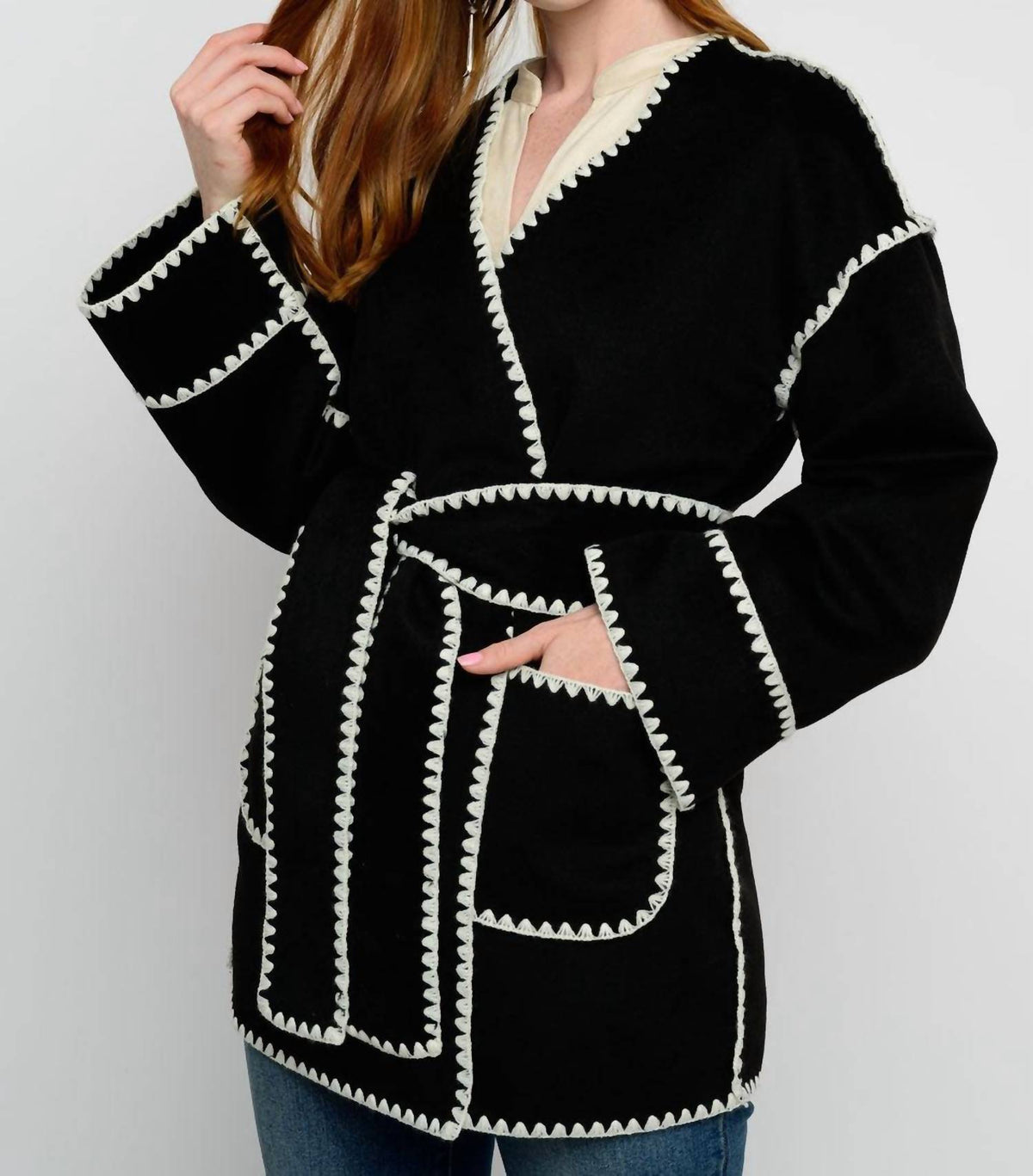 Ivy Jane - Whipstitched Wrap Coat