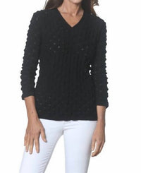 J'Envie/Eli - Textured V Neck Top