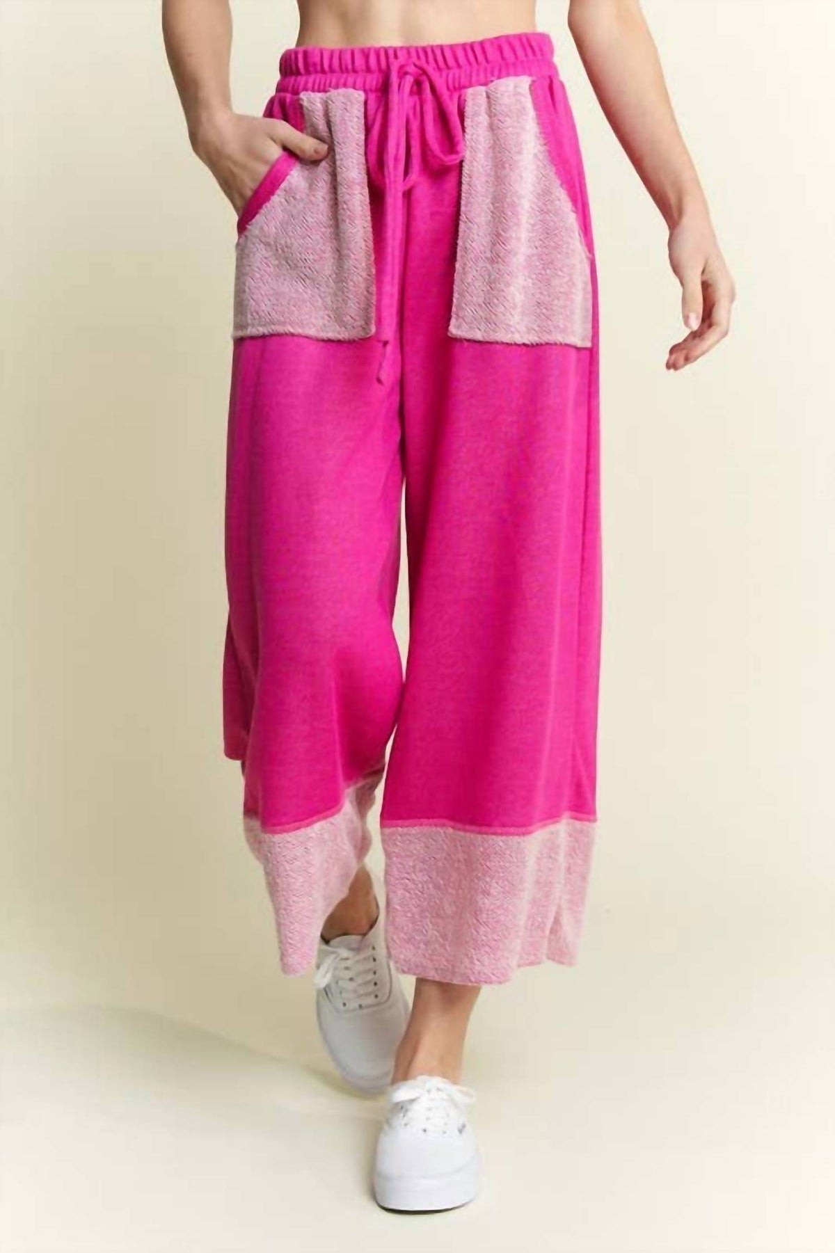 J.Her - Washed Elastic Waist Wide Pants