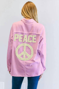 J.Nna - Peace Patch Button Down Long Sleeve Jacket