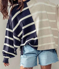 J.Nna - Two Toned Stripe Sweater