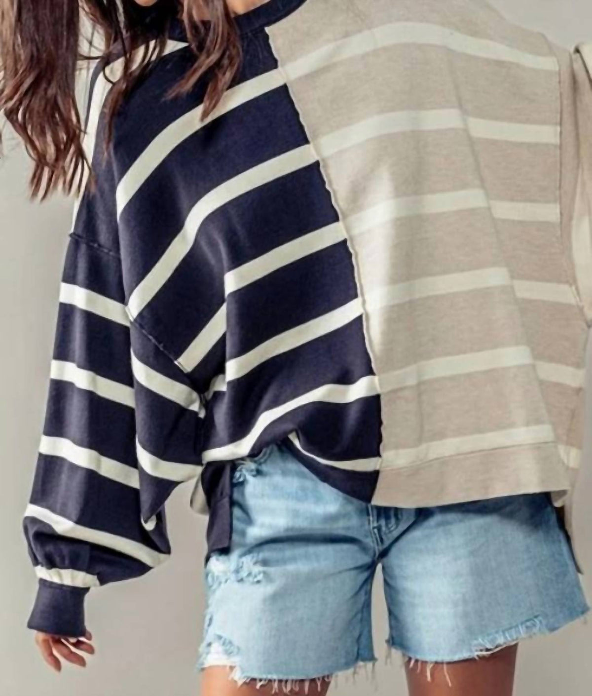 J.Nna - Two Toned Stripe Sweater