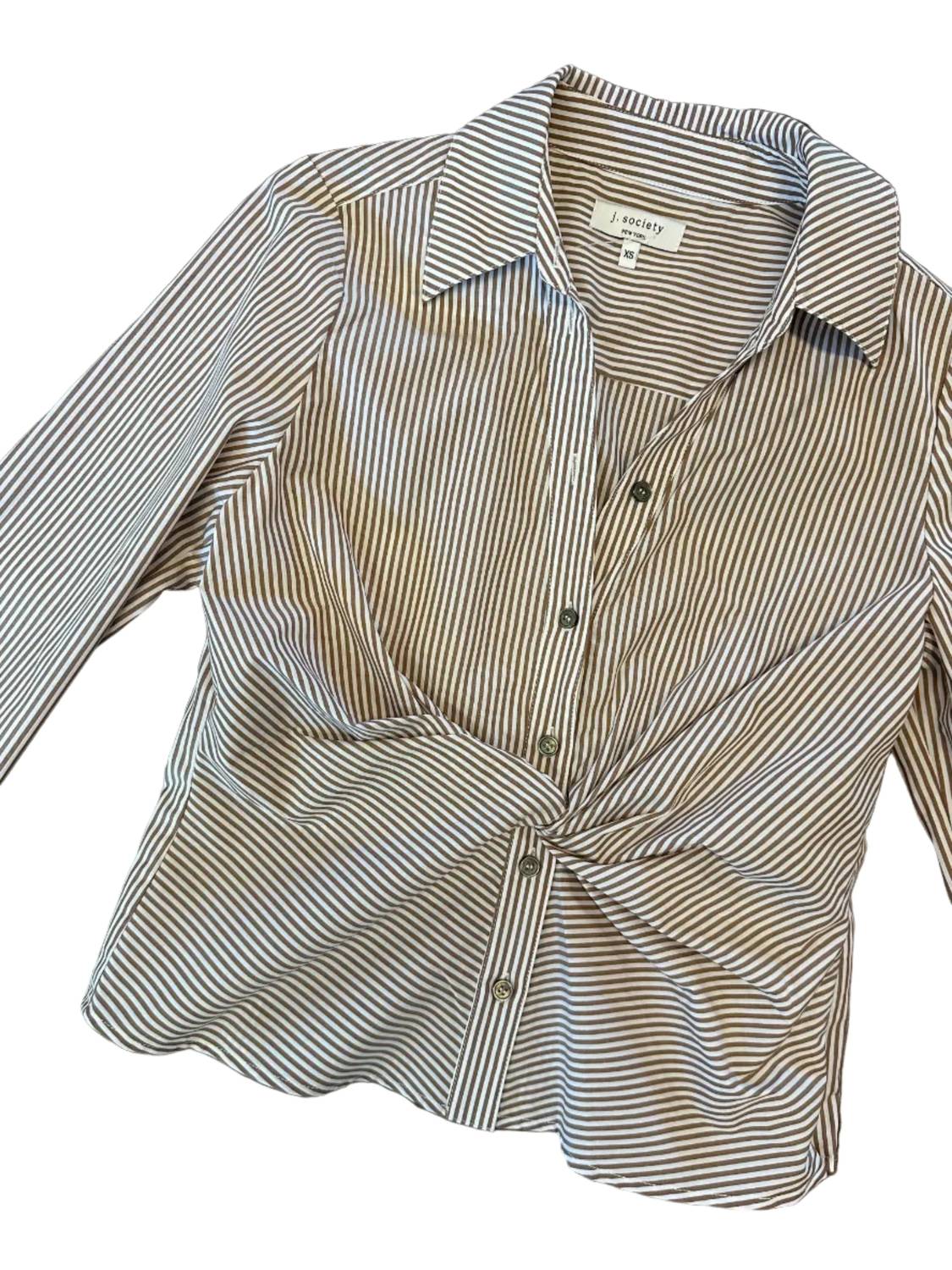 J. Society - Twist Front Stripe Shirt