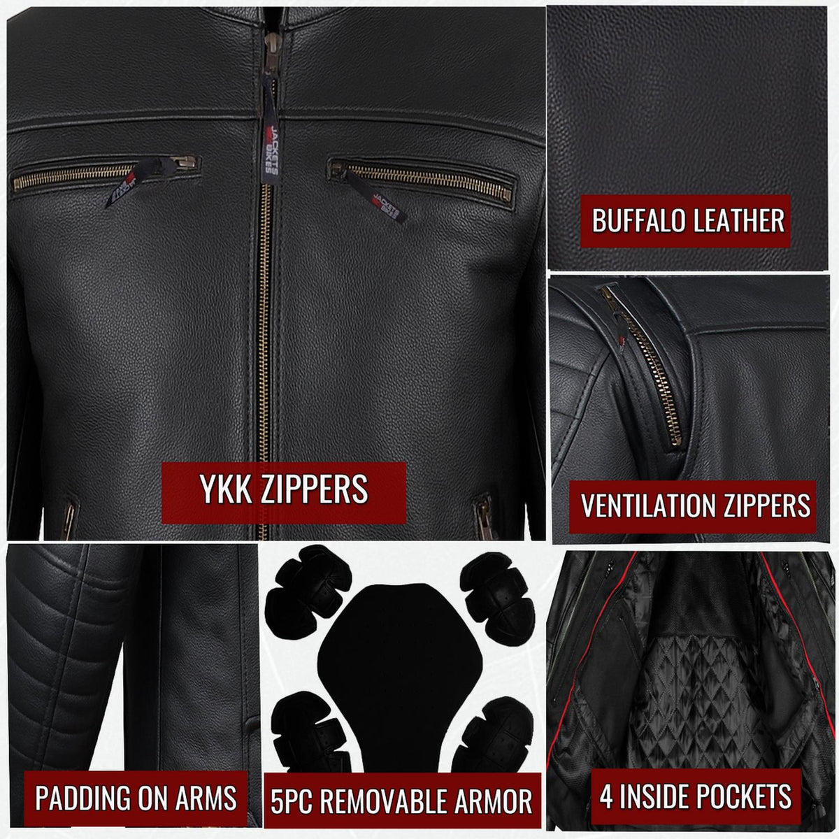 Jackets 4 Bikes - Men’s Buffalo Leather Motorcycle Jacket