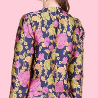 Jade - Botanical Bloom Brocade Crop Jacket