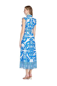 Jade - Button Front Maxi Dress - blue - clothing - dresses