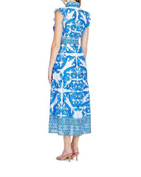Jade - Button Front Maxi Dress - blue - clothing - dresses