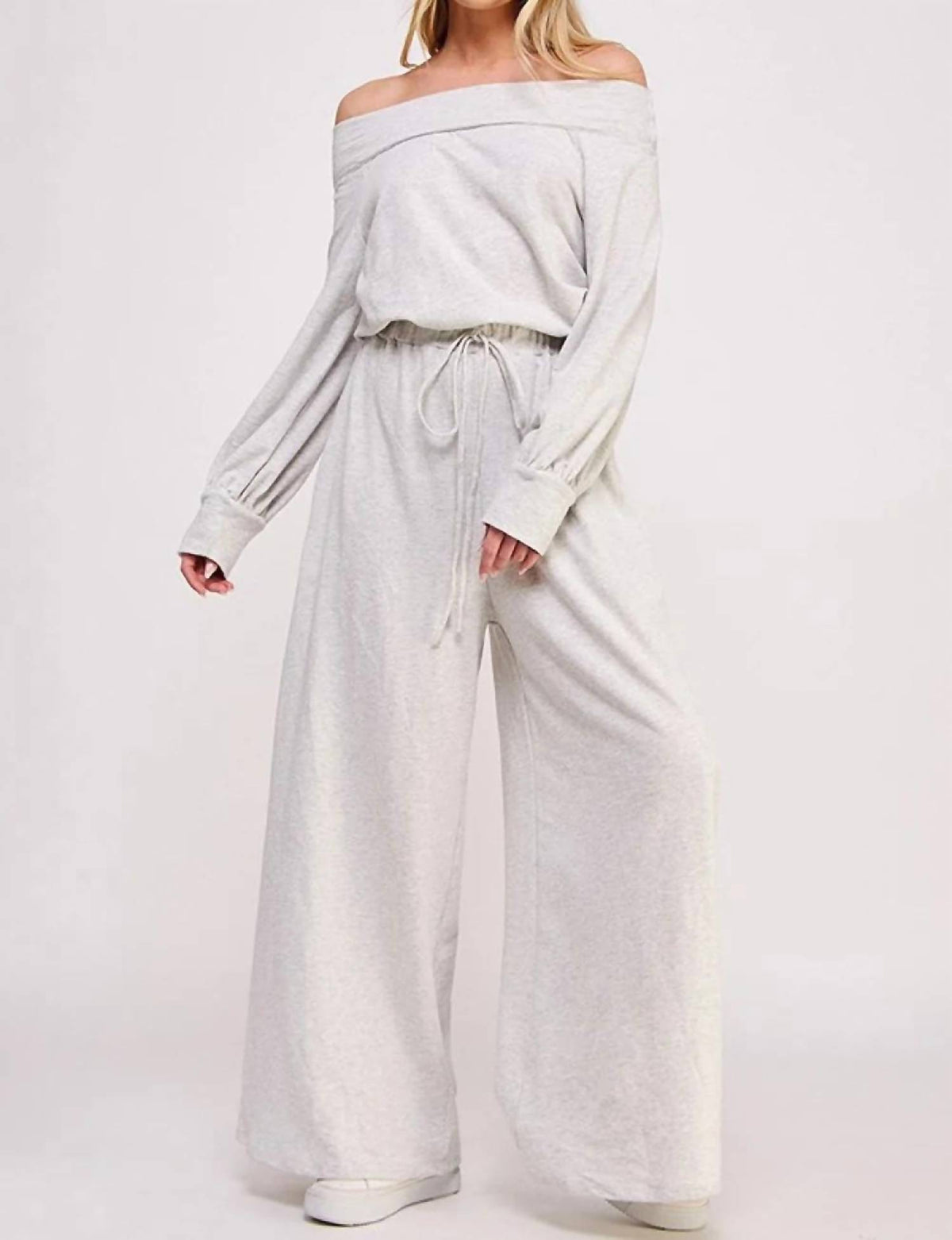 Jade By Jane - Off Shoulder Terry Jumpsuit