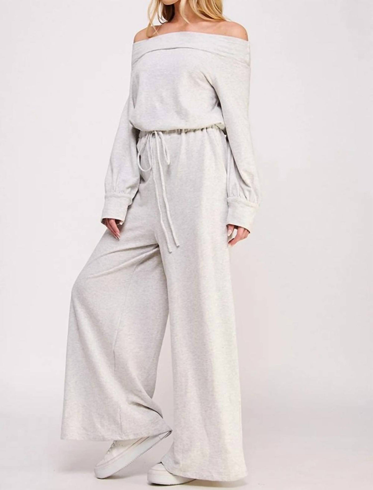 Jade By Jane - Off Shoulder Terry Jumpsuit