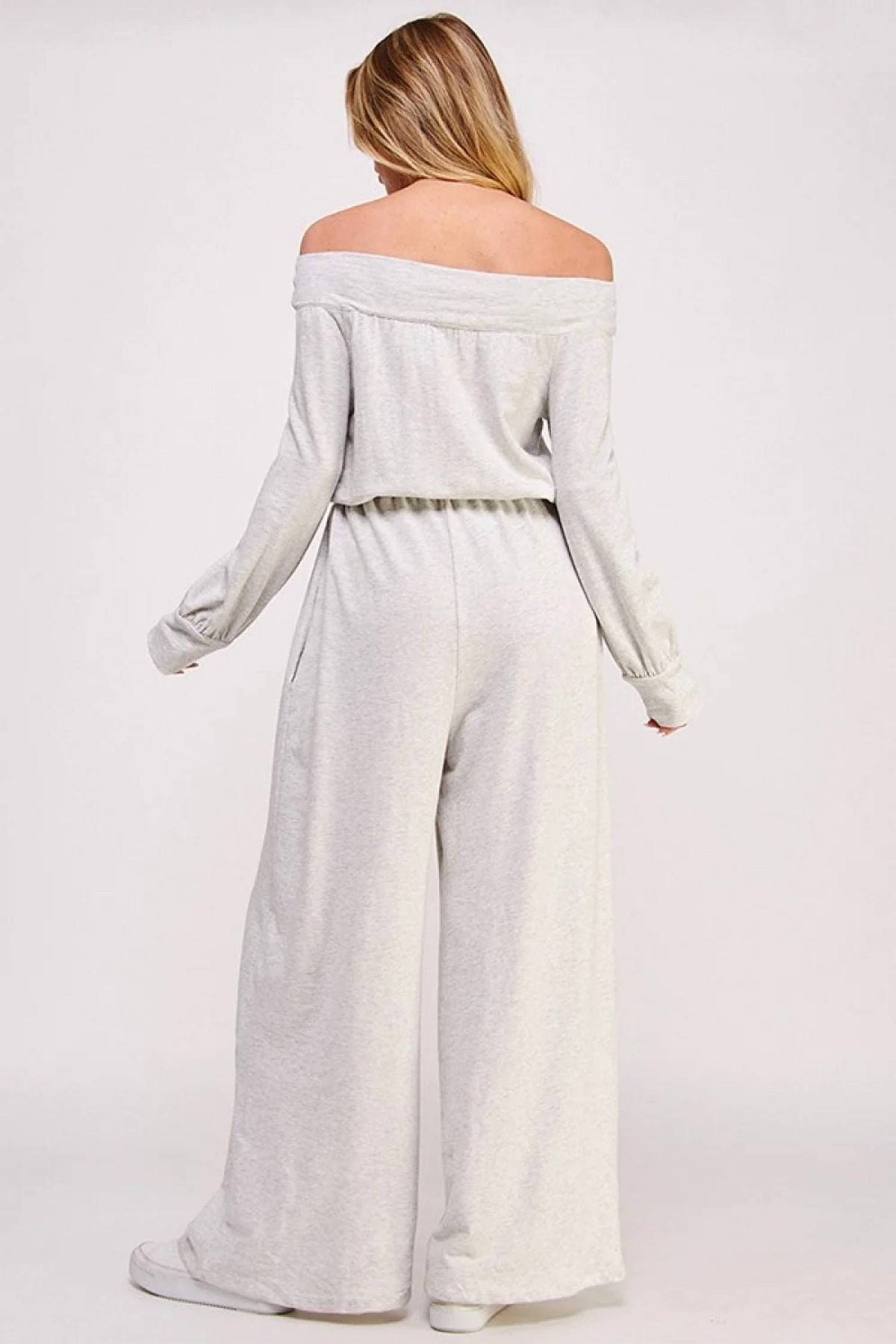 Jade By Jane - Off Shoulder Terry Jumpsuit