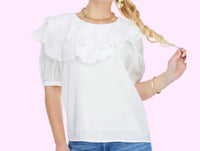 Jade - Casual Flutter Neck Top