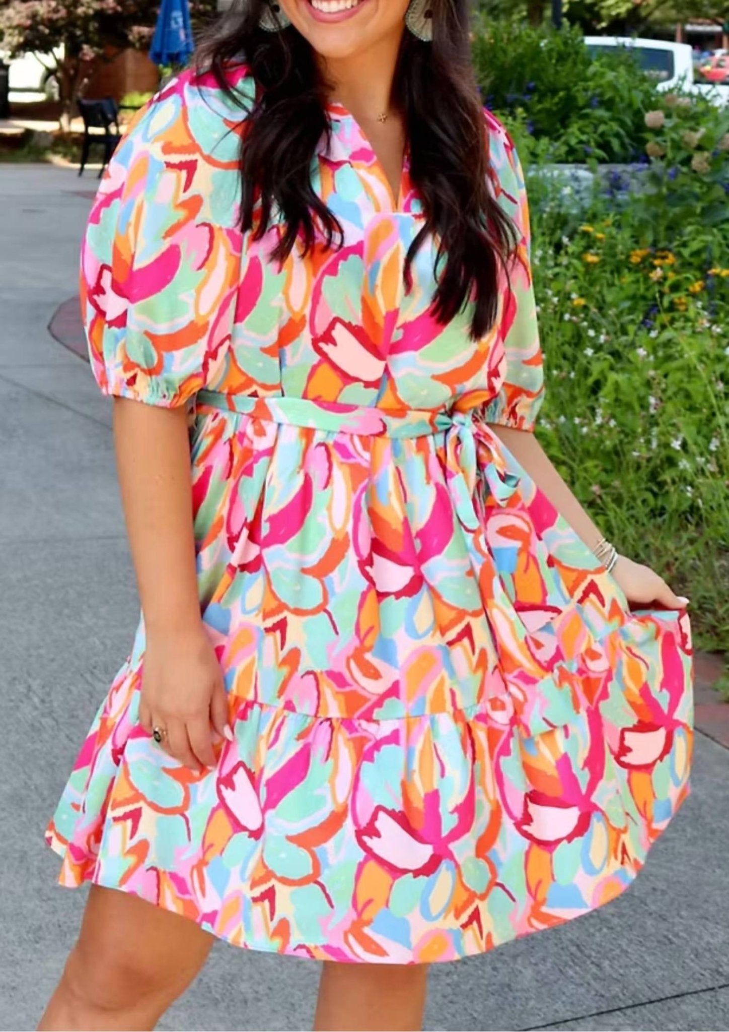Jade - Puff Sleeve Tiered Dress - clothing - collection:vacationdresses(Auto) - dresses