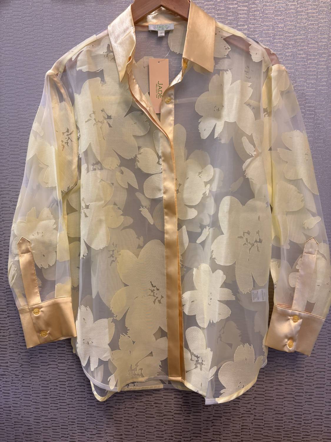 Jade - Sheer burnout blouse