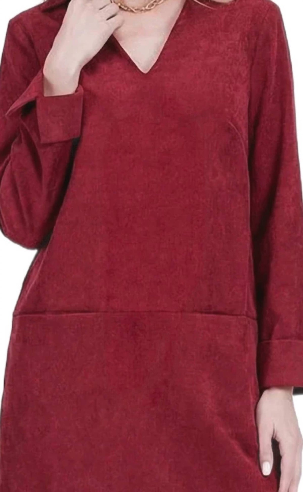 Jade - Split Neck Collar Dress