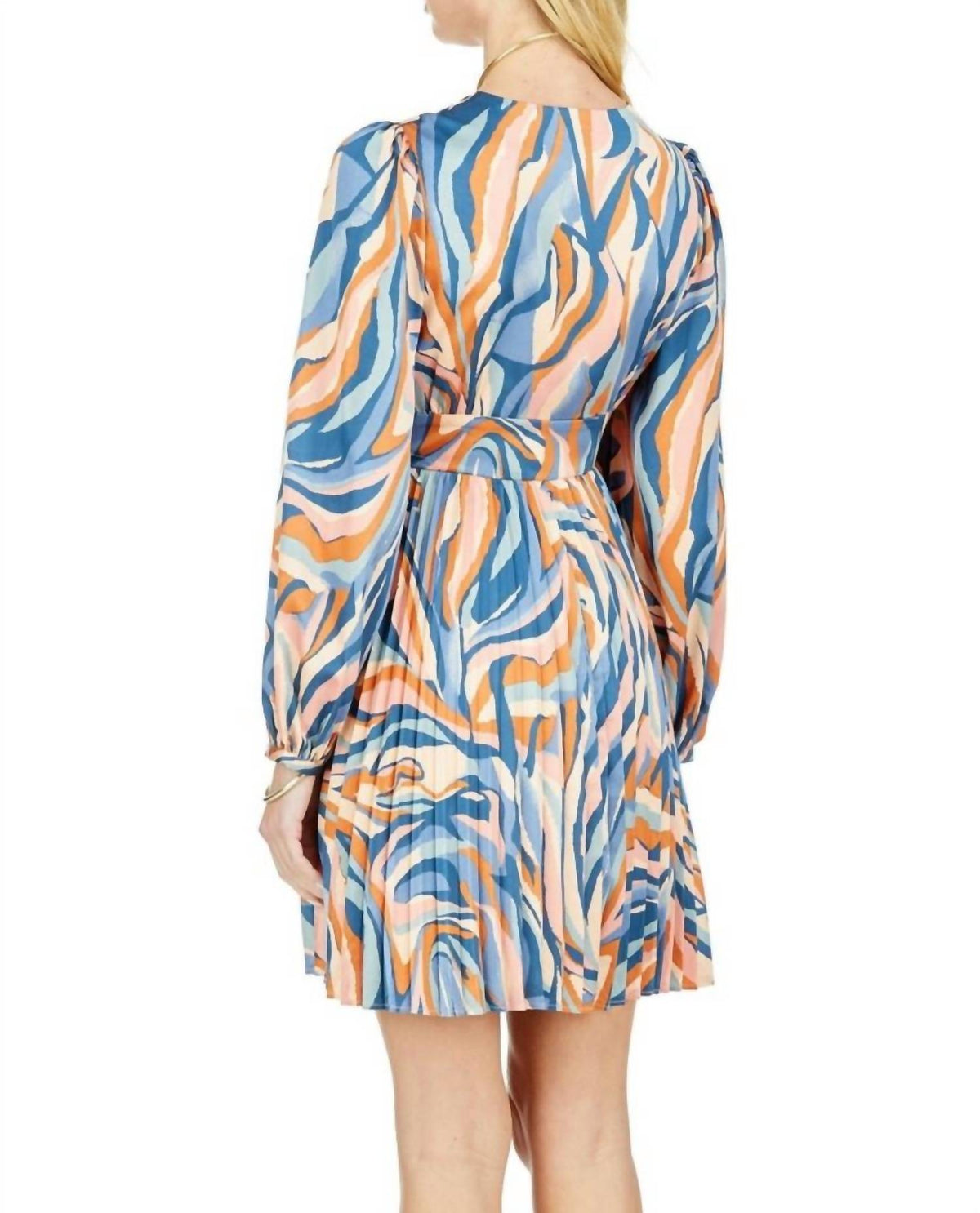 Jade - Wavy Boho Twist Pleat Dress