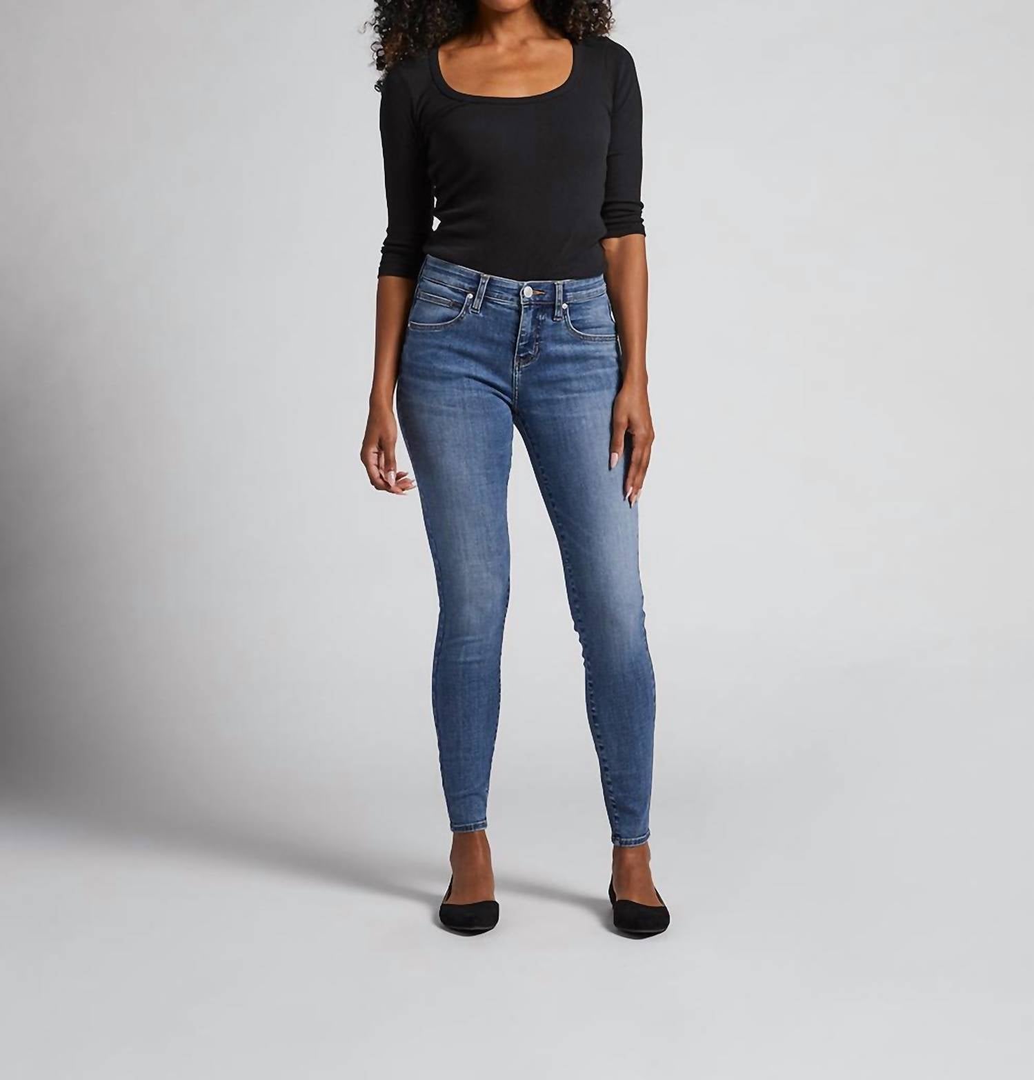 Jag - Cecilia Mid Rise Skinny Jeans - blue - clothing - cotton - blend