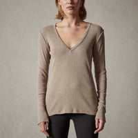 James Perse - Deep V Long Sleeve Rib Top