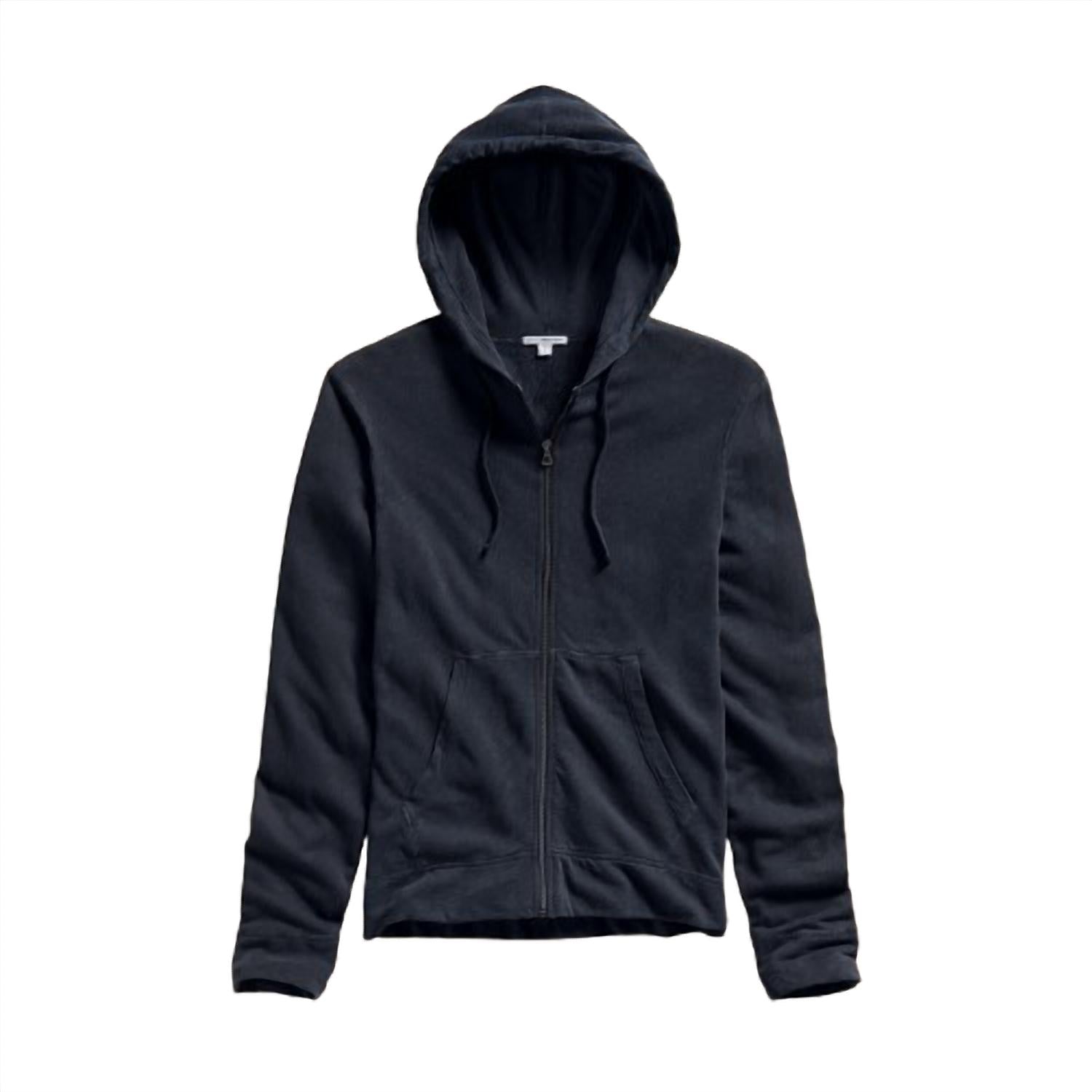 James Perse - Men's Vintage French Terry Zip Hoodie - blue - clothing - cotton