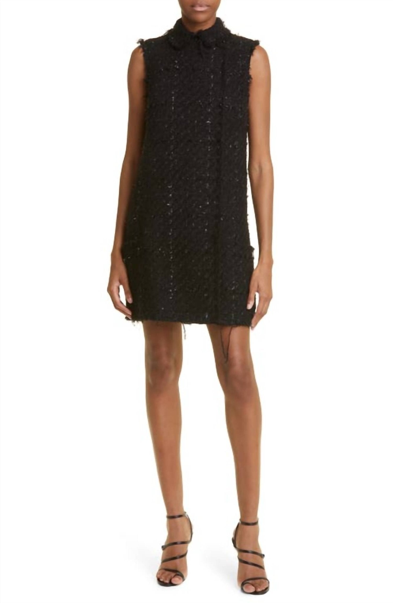 Jason Wu - Fringe Tweed Mini Dress - black - clothing - dresses