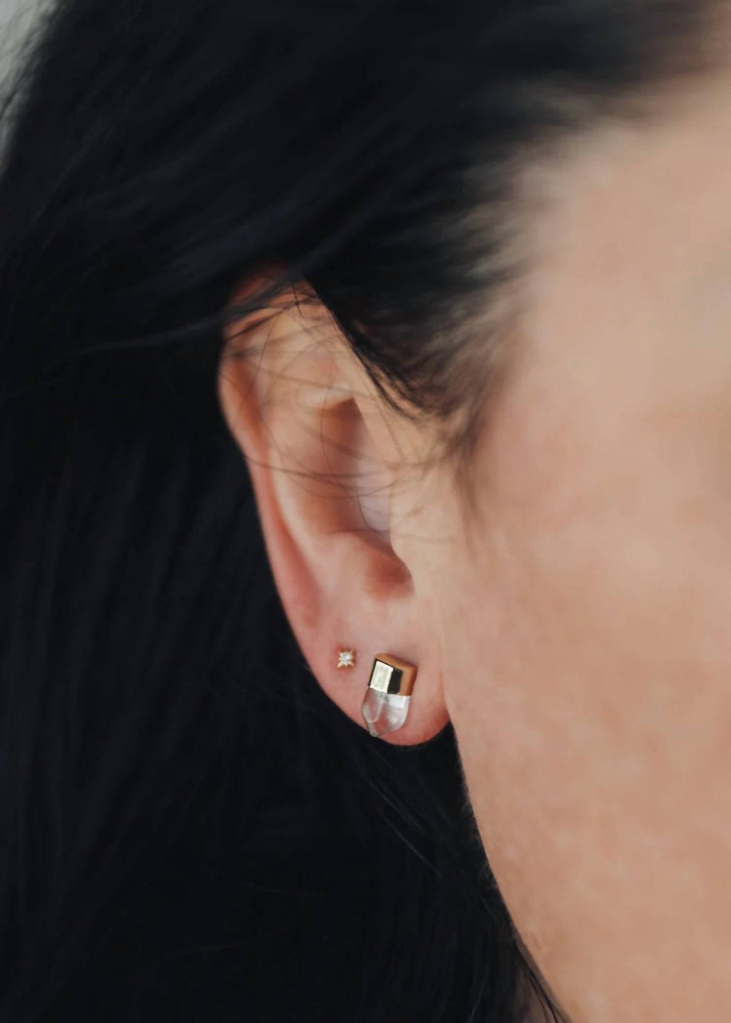 Jaxkelly - Gold Dip Earrings - earrings - jewelry - white