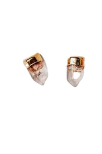 Jaxkelly - Gold Dip Earrings - earrings - jewelry - white