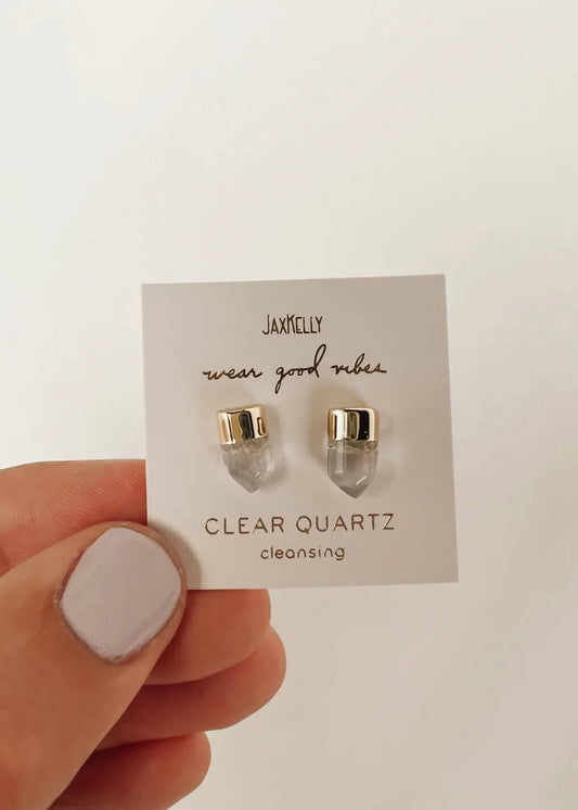 Jaxkelly - Gold Dip Earrings - earrings - jewelry - white