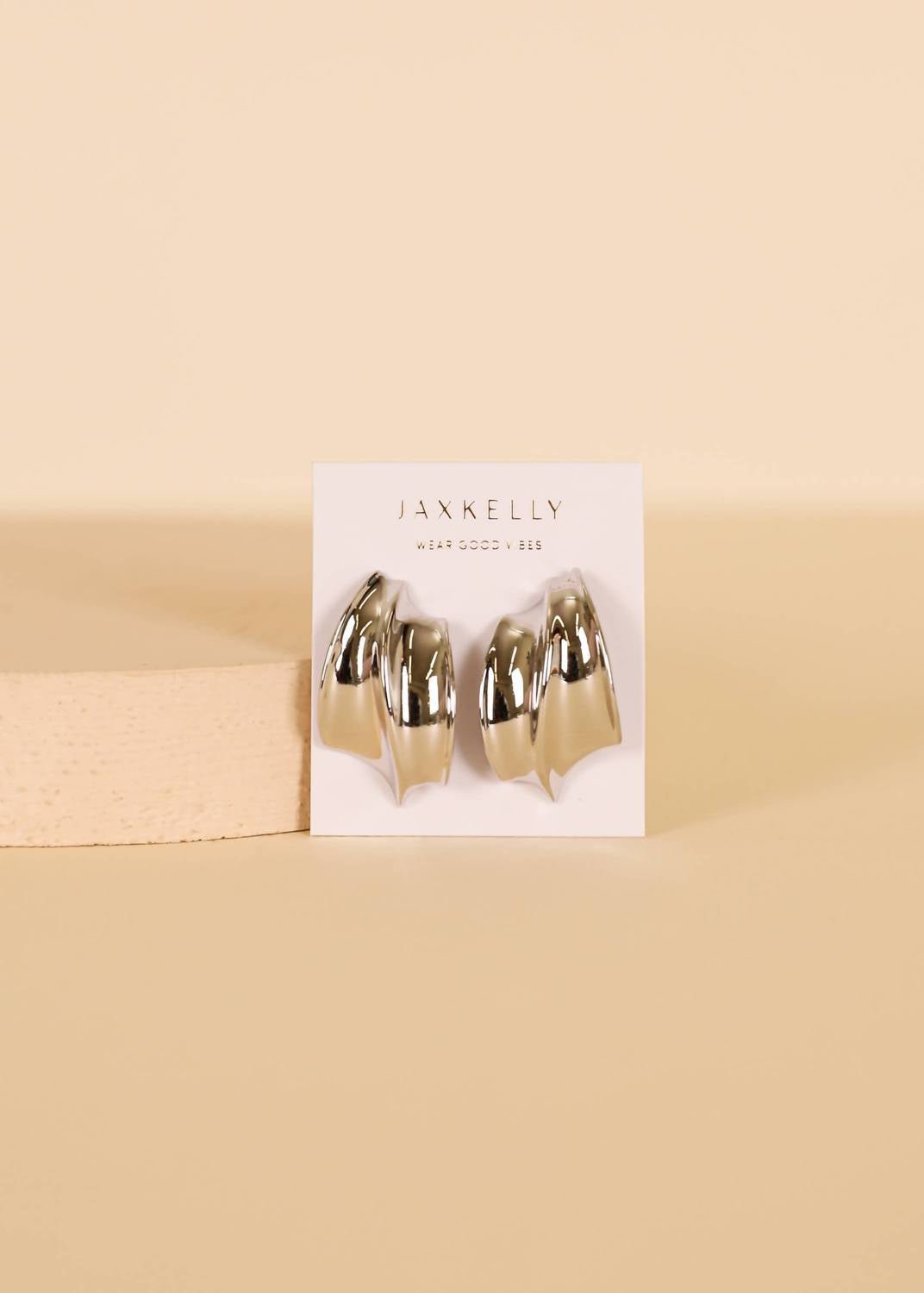 Jaxkelly - Women's Bold Wave Earrings - earrings - jewelry - silver