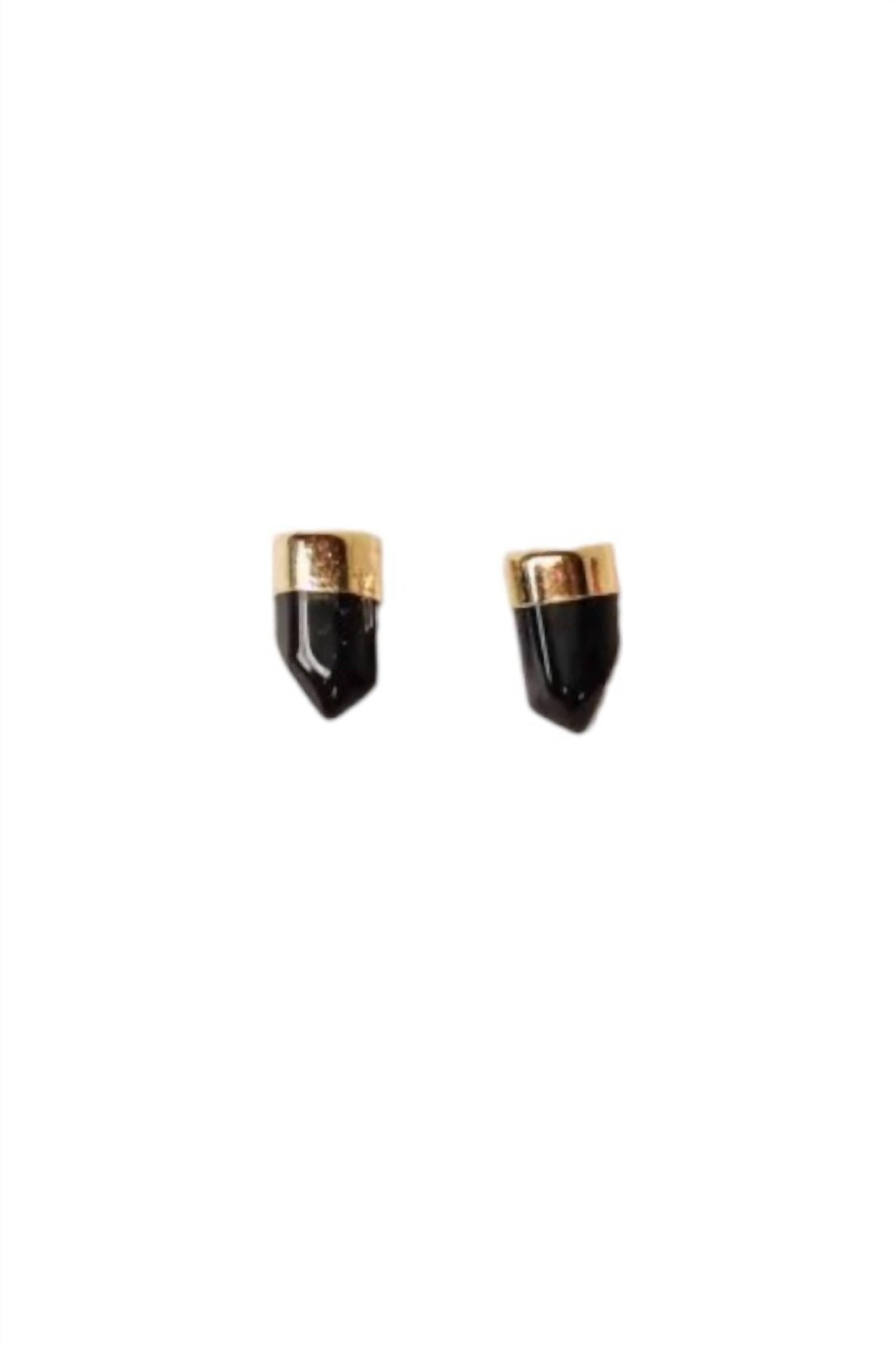Jaxkelly - Women's Gold Dip Earrings - black - earrings - jewelry
