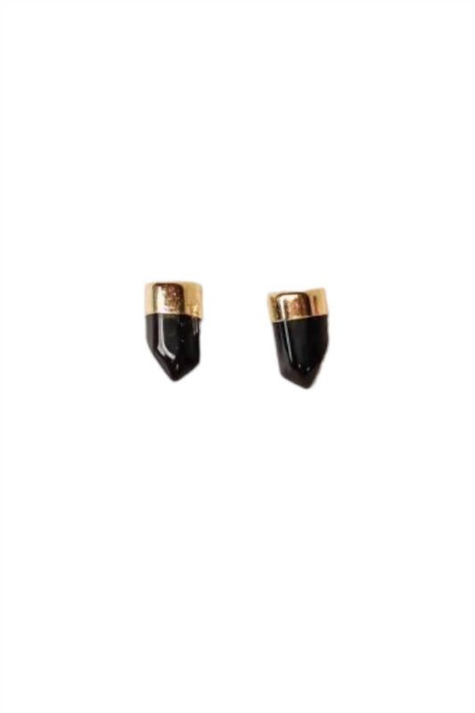 Jaxkelly - Women's Gold Dip Earrings - black - earrings - jewelry