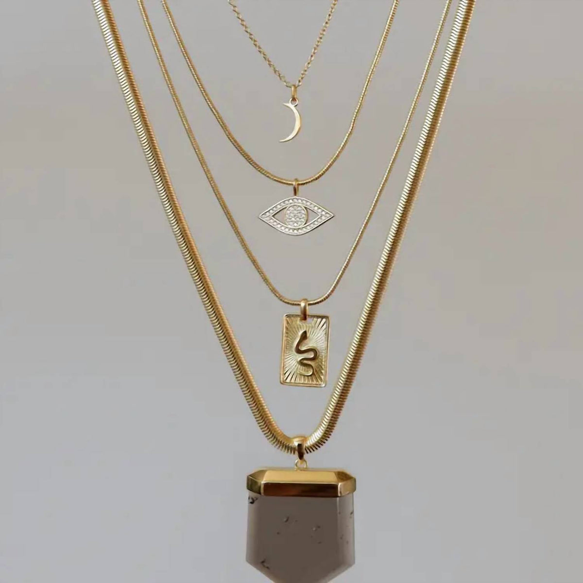 Jaxkelly - Women's Tiny Crescent Moon Necklace
